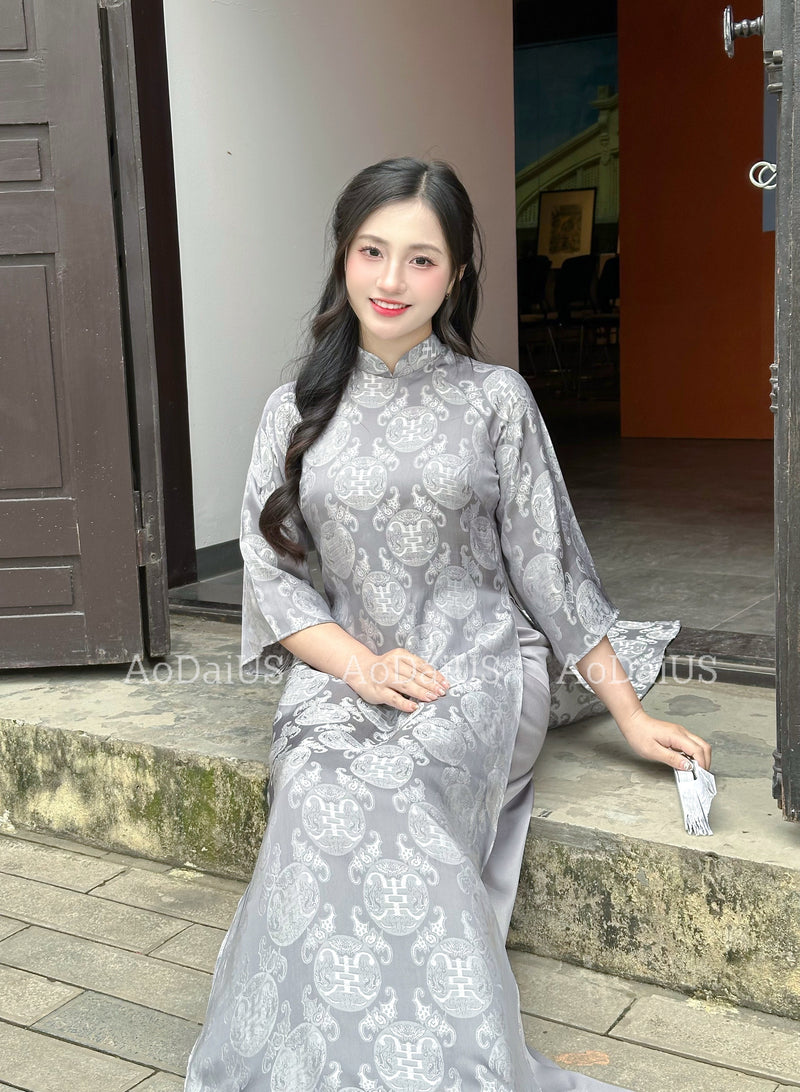 Áo Dài Gấm Thọ NO PANTS | Ao Dai Vietnam | Vietnamese Traditional Ao Dai For Women | Áo Dài Truyền Thống