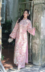 Flowers Sequin Shift Vietnamese Ao Dai | Áo Dài Cách Tân
