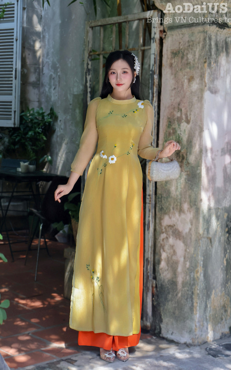 Green Melody Modern Vietnamese Ao Dai | Áo Dài Cách Tân