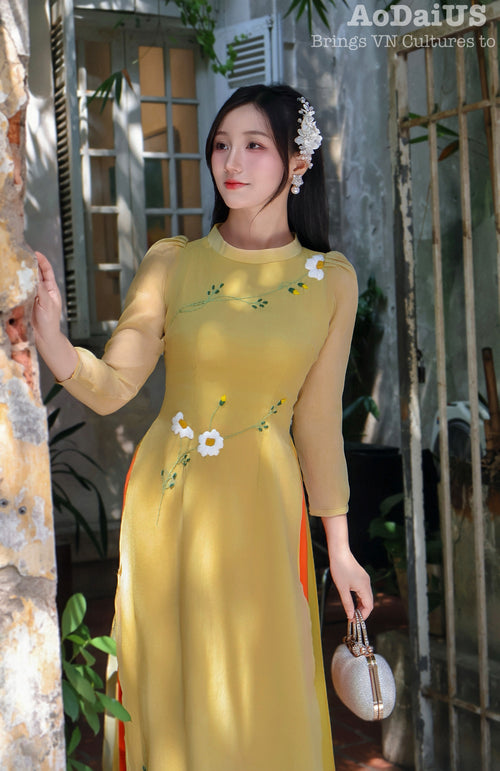 Green Melody Modern Vietnamese Ao Dai | Áo Dài Cách Tân