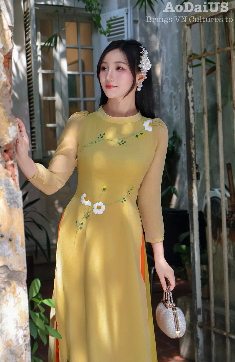 Green Melody Modern Vietnamese Ao Dai | Áo Dài Cách Tân