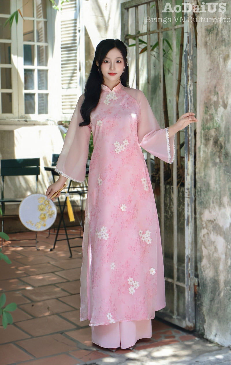 Pink Modern Vietnamese Ao Dai | Áo Dài Hồng Duyên Cách Tân