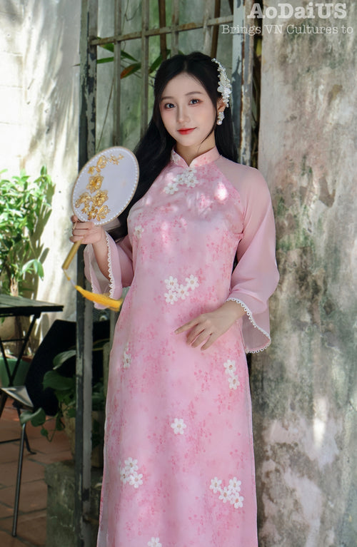 Pink Modern Vietnamese Ao Dai | Áo Dài Hồng Duyên Cách Tân