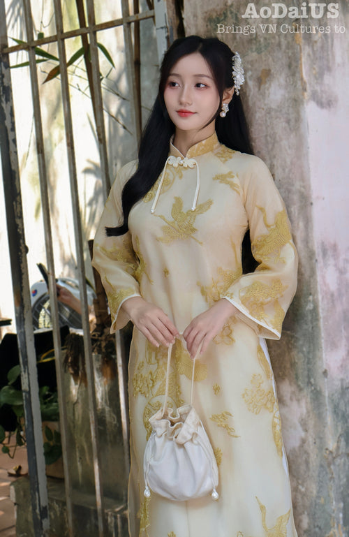 Golden Phoenix Modern Vietnamese Ao Dai | Áo Dài Cách Tân
