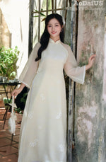 Light Yellow Modern Vietnamese Ao Dai | Áo Dài Hương Xuân Cách Tân