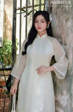 Light Yellow Modern Vietnamese Ao Dai | Áo Dài Hương Xuân Cách Tân