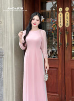 Pink Modern Vietnamese Ao Dai No Pants | Áo Dài Cách Tân