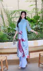 Nang Tho Blue Modern Vietnamese Ao Dai No Pants B37