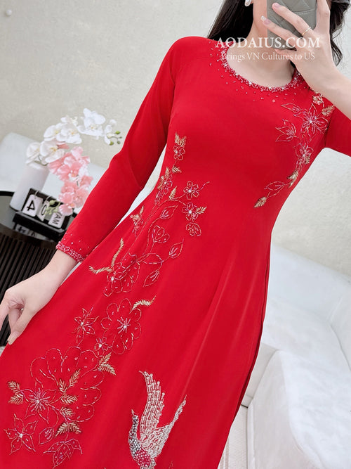 Crystal Blossom Grace | Áo Dài Truyền Thống O19