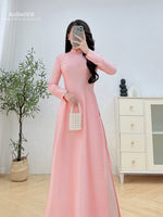 Pink Pearl Grace Traditional Vietnamese Ao Dai No Pants | Áo Dài Truyền Thống Hồng C14
