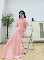 Pink Pearl Grace Traditional Vietnamese Ao Dai No Pants | Áo Dài Truyền Thống Hồng C14