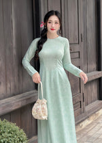 Mint Ao Dai Gam NO PANTS | Ao Dai Vietnam | Vietnamese Traditional Ao Dai For Women | Áo Dài Truyền Thống H13