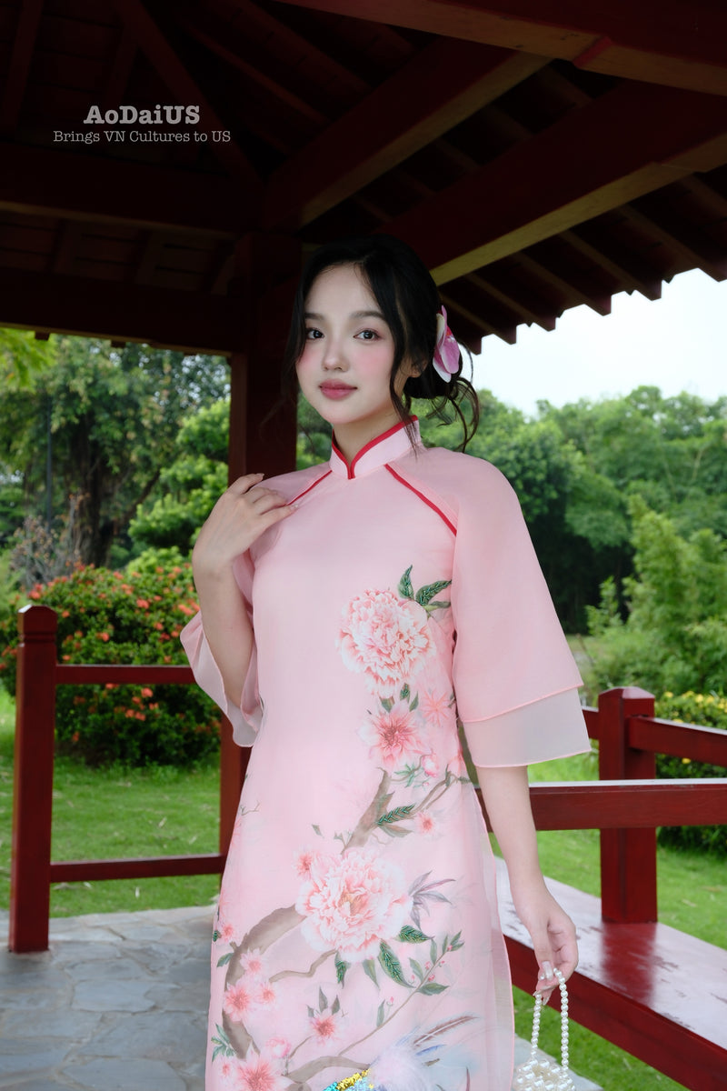 Spring Blossom Modern Vietnamese Ao Dai No Pants A20
