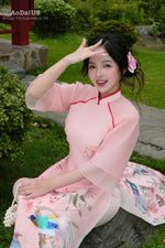 Spring Blossom Modern Vietnamese Ao Dai No Pants A20