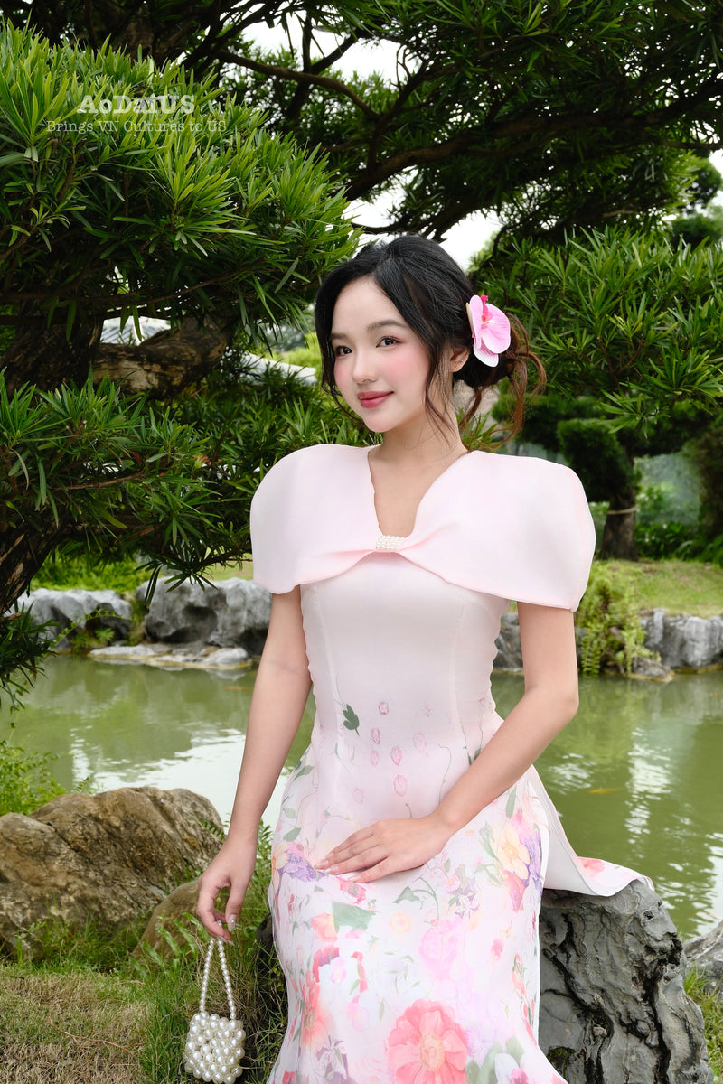 Blush Elegance Modern Vietnamese Ao Dai No Pants B17
