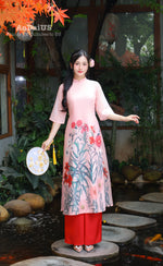 Lily Pink Modern Vietnamese Ao Dai Set | Women Vietnamese Dress B13