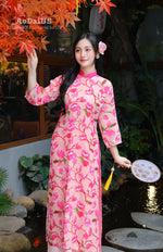 Mangolia Hot Pink Modern Vietnamese Ao Dai Set B10
