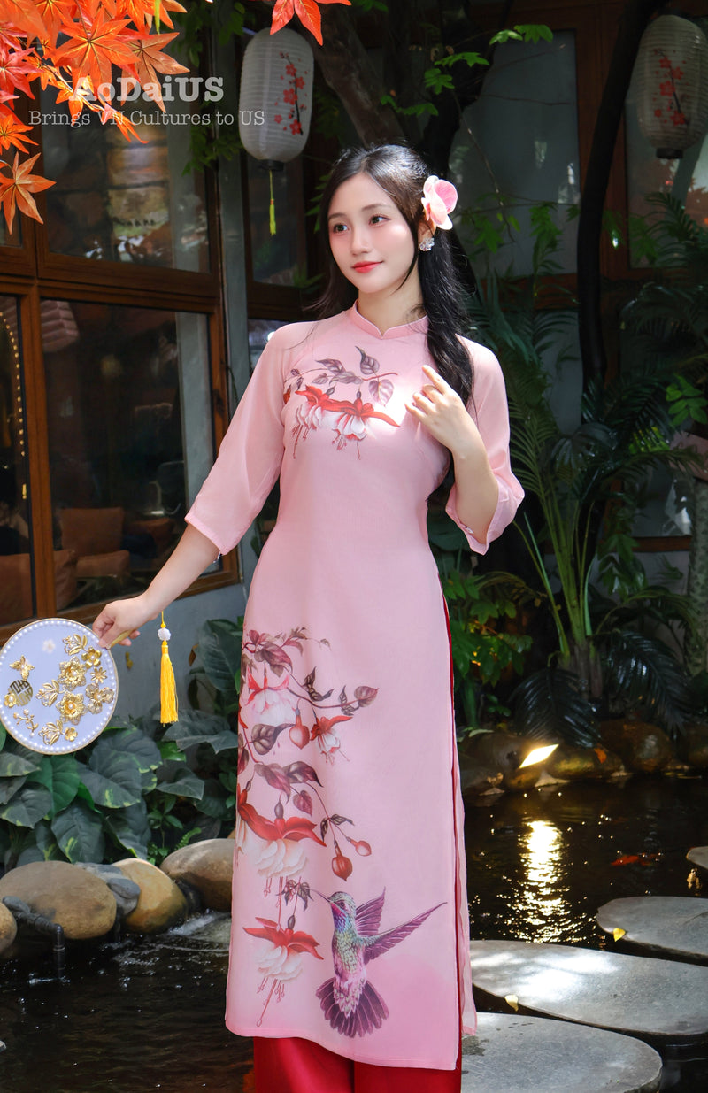 Blossom Hummingbird Modern Vietnamese Ao Dai A27