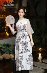 Forest Melody Modern Vietnamese Ao Dai Set | Áo Dài Cách Tân A32