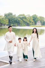 Cream-White An Xuan Matching Family Ao Dai | Áo Dài Gia Đình