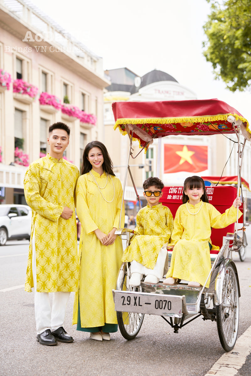 Yellow Doan Vien Matching Family Ao Dai | Áo Dài Gia Đình