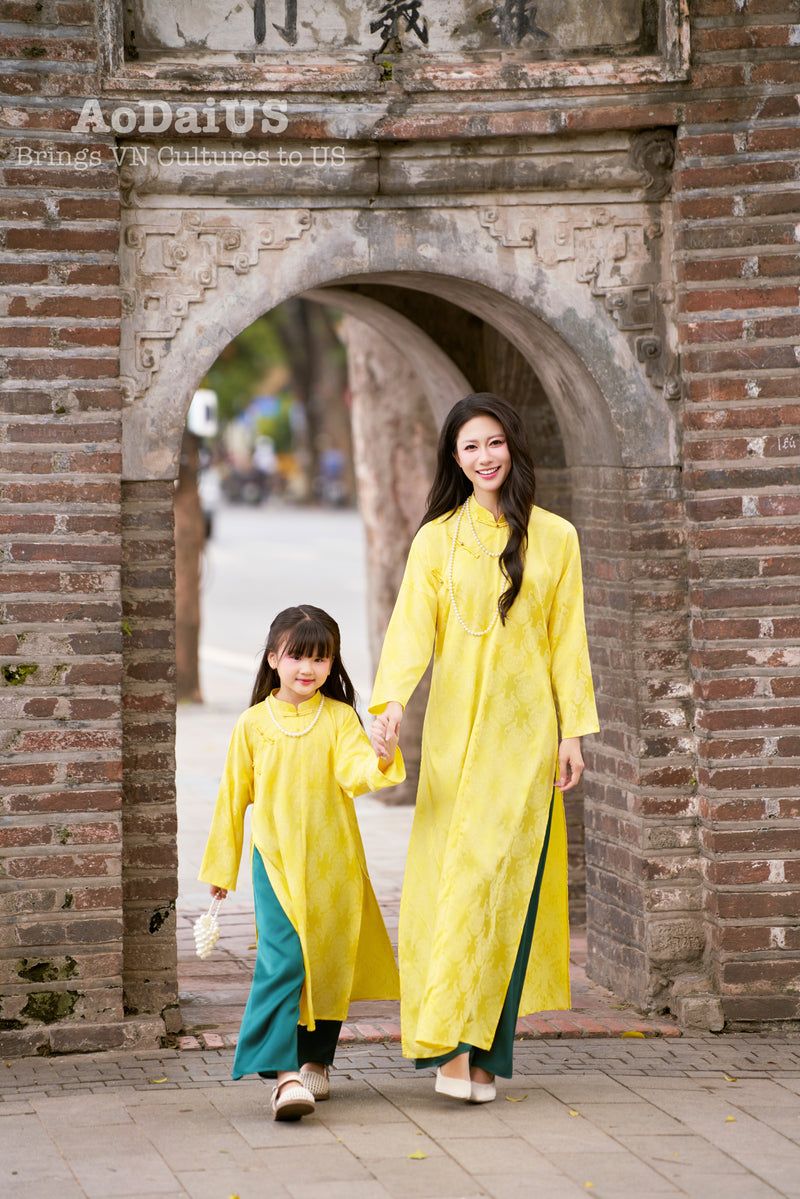 Yellow Doan Vien Matching Family Ao Dai | Áo Dài Gia Đình