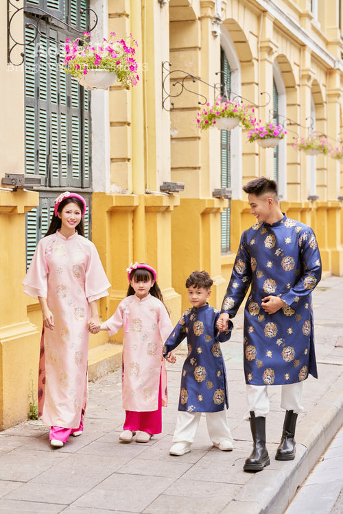 Pink Nhu Y Matching Family Ao Dai | Áo Dài Gia Đình