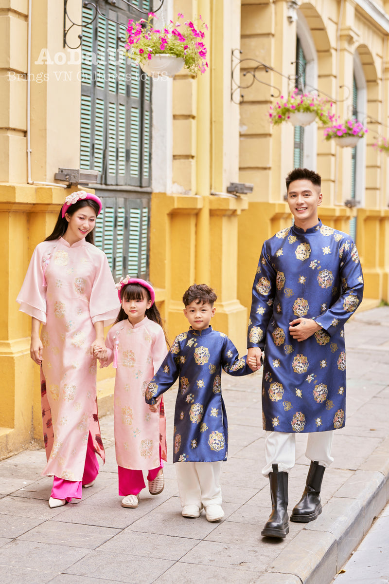 Pink Nhu Y Matching Family Ao Dai | Áo Dài Gia Đình