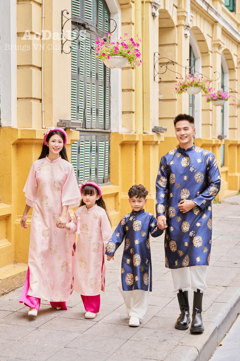 Pink Nhu Y Matching Family Ao Dai | Áo Dài Gia Đình