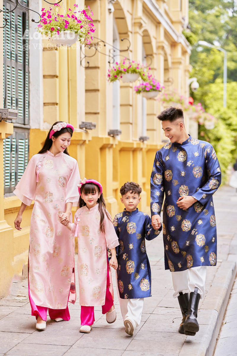 Pink Nhu Y Matching Family Ao Dai | Áo Dài Gia Đình