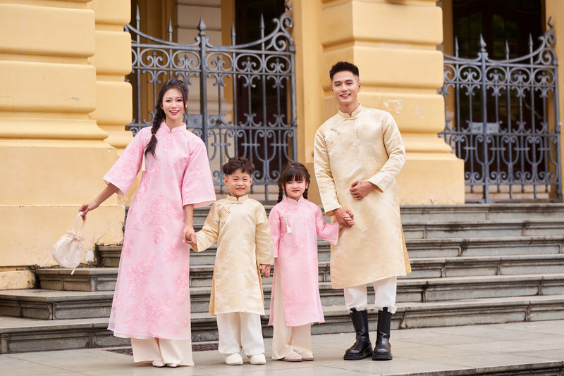 Pink Hong Phuc Matching Family Ao Dai | Áo Dài Gia Đình