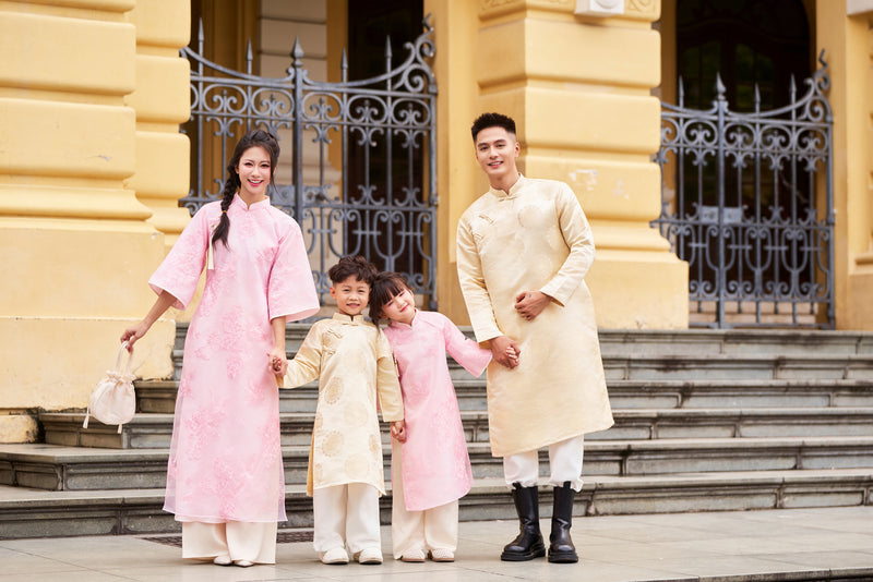 Pink Hong Phuc Matching Family Ao Dai | Áo Dài Gia Đình