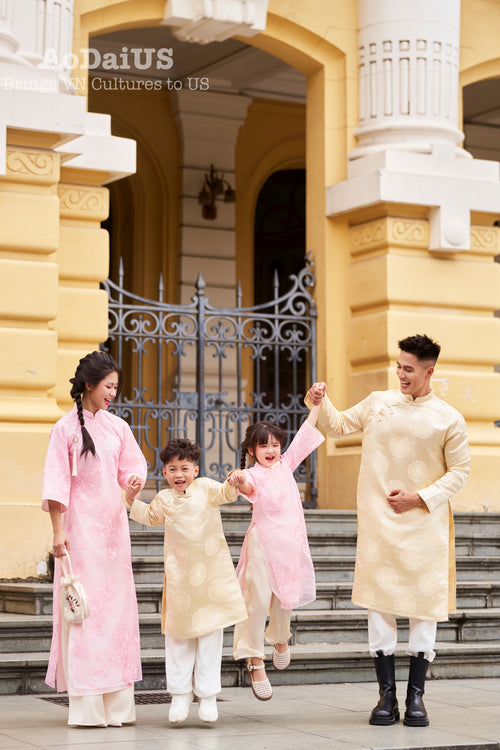 Pink Hong Phuc Matching Family Ao Dai | Áo Dài Gia Đình
