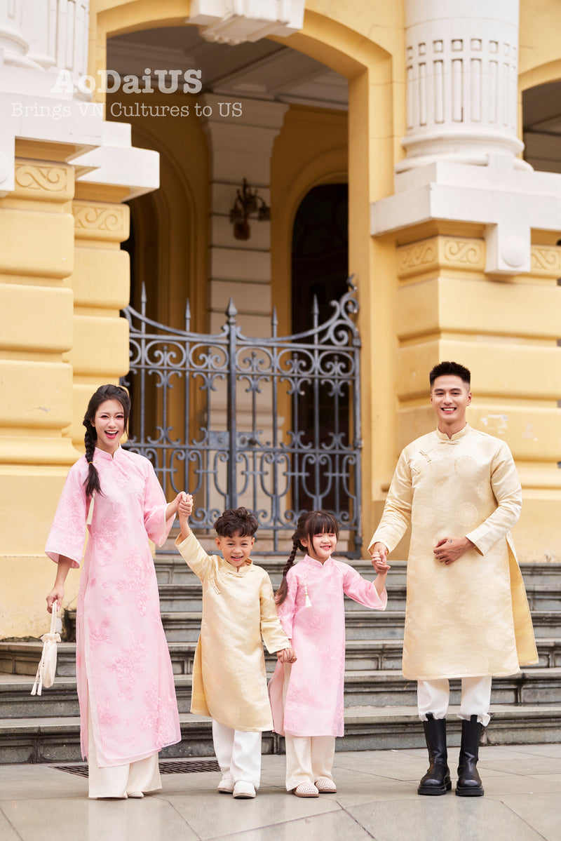 Pink Hong Phuc Matching Family Ao Dai | Áo Dài Gia Đình