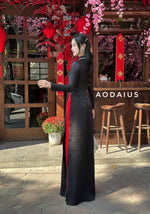 BLACK Silk Ao Dai For Women NO Pants | Áo Dài Truyền Thống