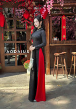 BLACK Silk Ao Dai For Women NO Pants | Áo Dài Truyền Thống