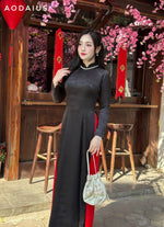 BLACK Silk Ao Dai For Women NO Pants | Áo Dài Truyền Thống