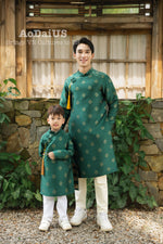 Green Yellow Tuyet Mai Matching Family Ao Dai | Áo Dài Gia Đình