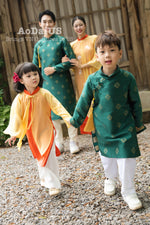 Green Yellow Tuyet Mai Matching Family Ao Dai | Áo Dài Gia Đình