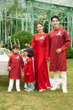 Red Yen Thu Matching Family Ao Dai | Áo Dài Gia Đình