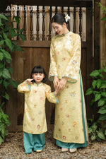 Green Yellow Tuyet Mai Matching Family Ao Dai | Áo Dài Gia Đình (Copy)