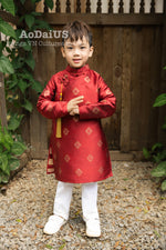 Red Tuyet Mai Matching Family Ao Dai | Áo Dài Gia Đình