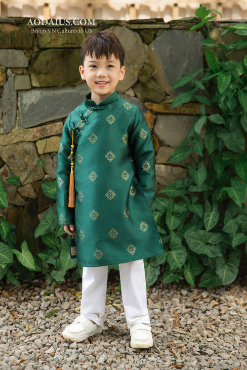 Emerald Dynasty Father Son Matching Áo Dài O16