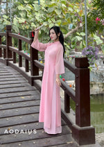 Pink Floral Ao Dai For Women | Vietnamese Modernized Dress