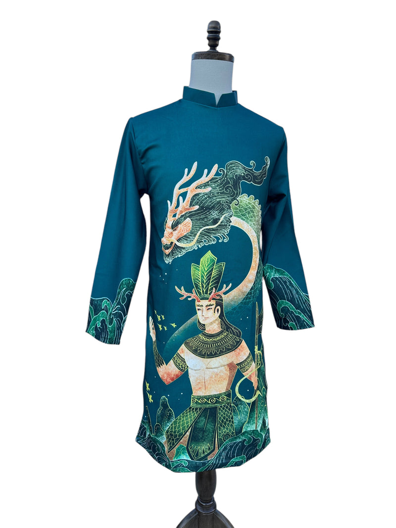 Green Lac Long Quan Ao Dai For Men | Men Dress | Áo Dài Nam D1