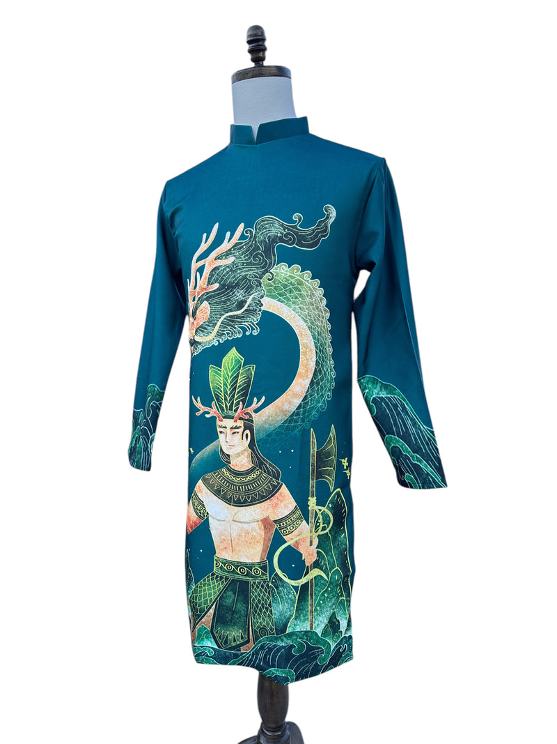 Green Lac Long Quan Ao Dai For Men | Men Dress | Áo Dài Nam D1