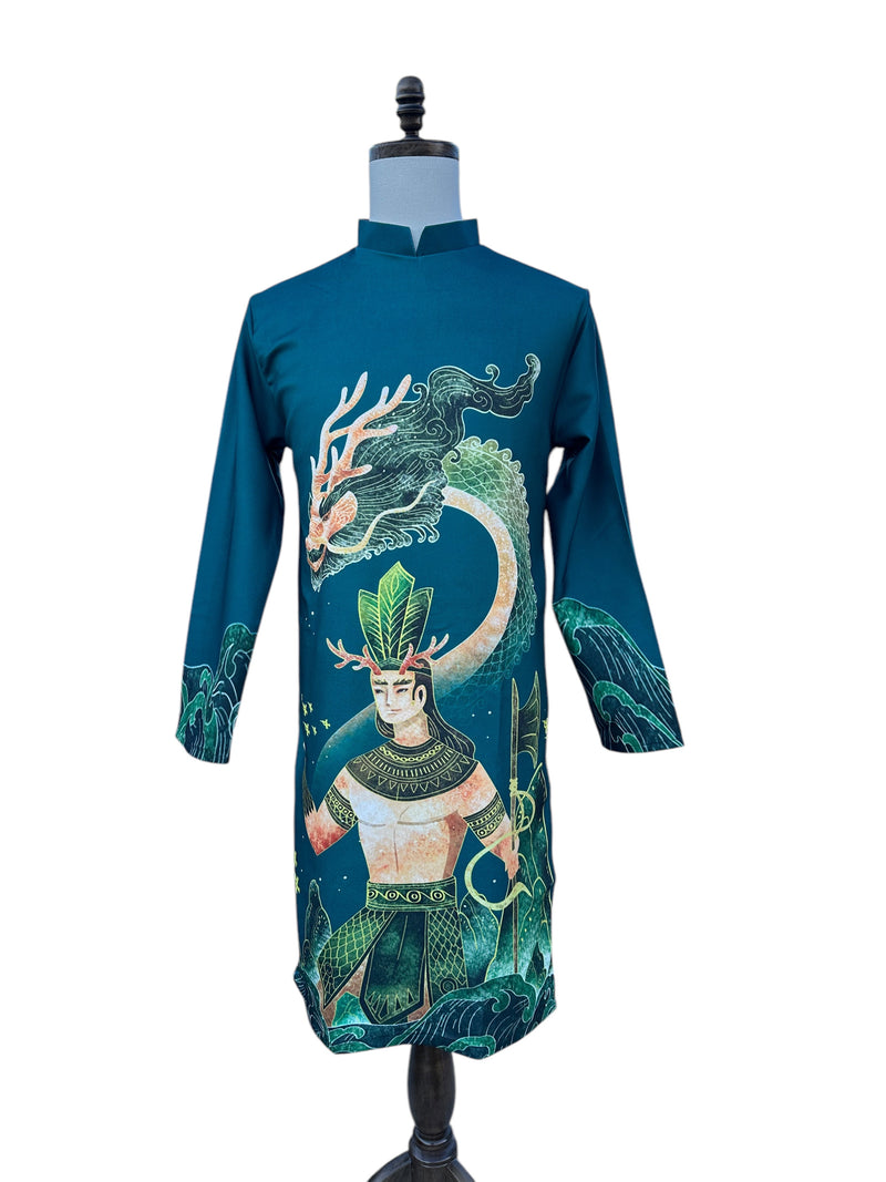 Green Lac Long Quan Ao Dai For Men | Men Dress | Áo Dài Nam D1