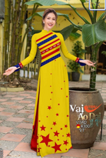 The American Flag Ao Dai | 3D Printed Ao Dai | Áo Dài In Hoạ Tiết