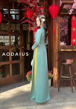 Mint Floral Embroidered Ao Dai For Women With Pants | Áo Dài Truyền Thống