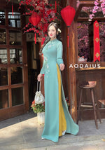 Mint Floral Embroidered Ao Dai For Women With Pants | Áo Dài Truyền Thống